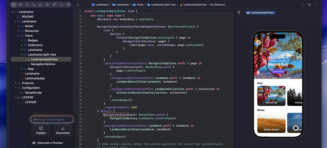 Coding Agents dans Xcode 27